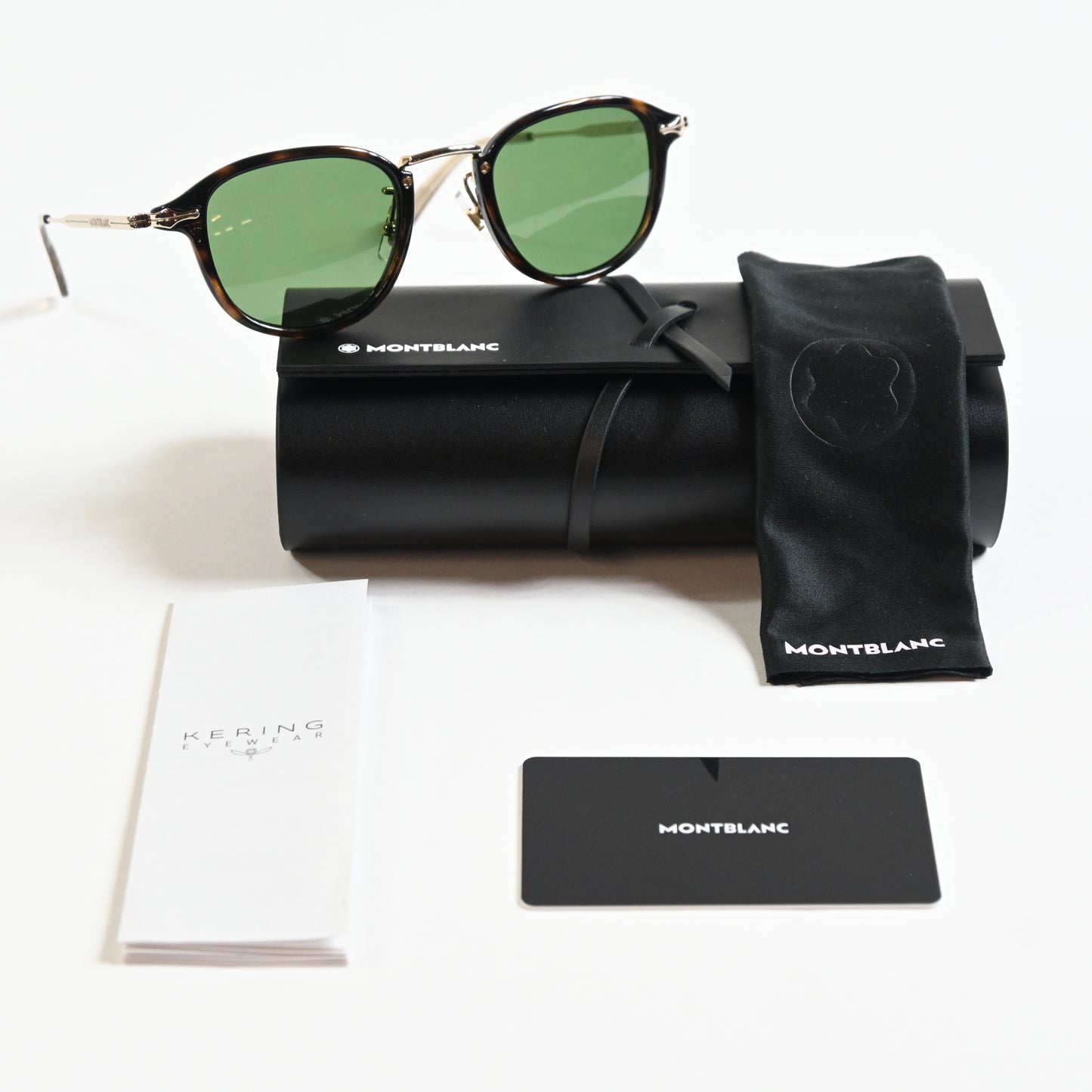 Montblanc MB0336S 002 Mens Authentic Sunglasses Havana/Green, 48mm - New