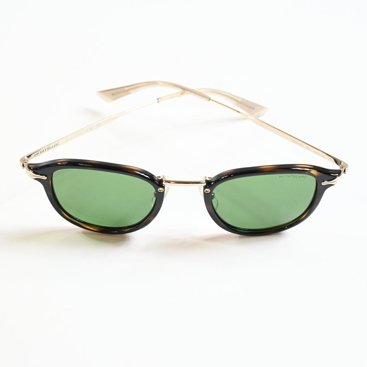 Montblanc MB0336S 002 Mens Authentic Sunglasses Havana/Green, 48mm - New