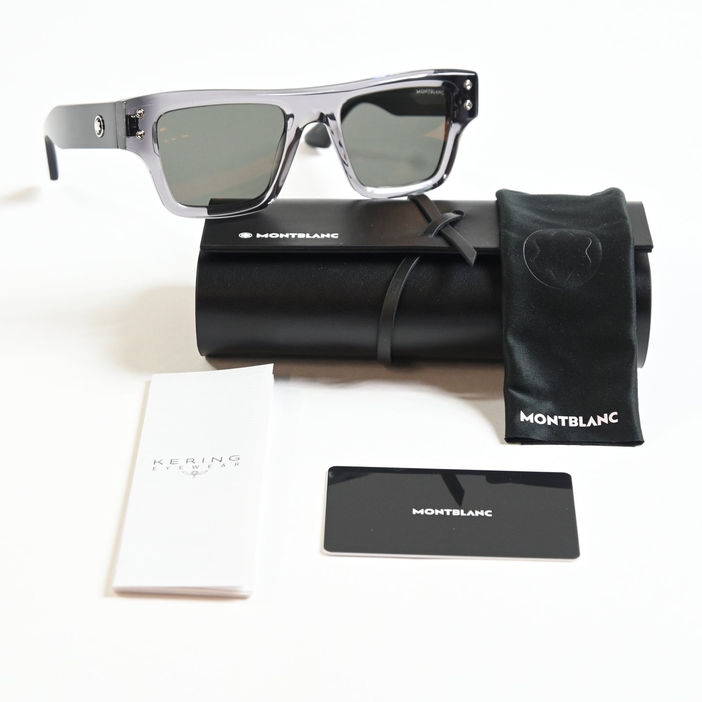 Montblanc MB0253S 003 Mens Authentic Sunglasses Gray/Brown, 52mm - New