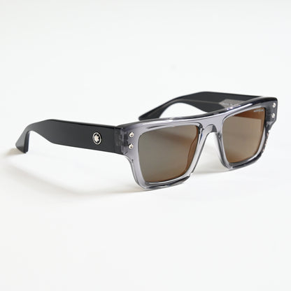 Montblanc MB0253S 003 Mens Authentic Sunglasses Gray/Brown, 52mm - New