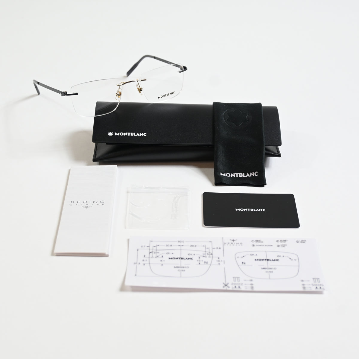 Montblanc MB0281O 001 Mens Authentic Eyeglasses Black/Gold, 53mm - New