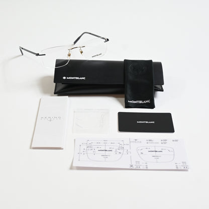 Montblanc MB0281O 001 Mens Authentic Eyeglasses Black/Gold, 53mm - New