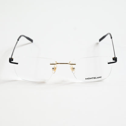 Montblanc MB0281O 001 Mens Authentic Eyeglasses Black/Gold, 53mm - New