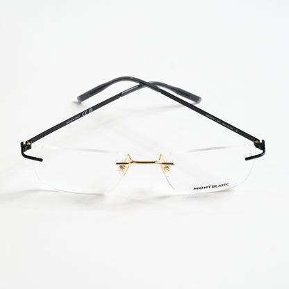 Montblanc MB0281O 001 Mens Authentic Eyeglasses Black/Gold, 53mm - New