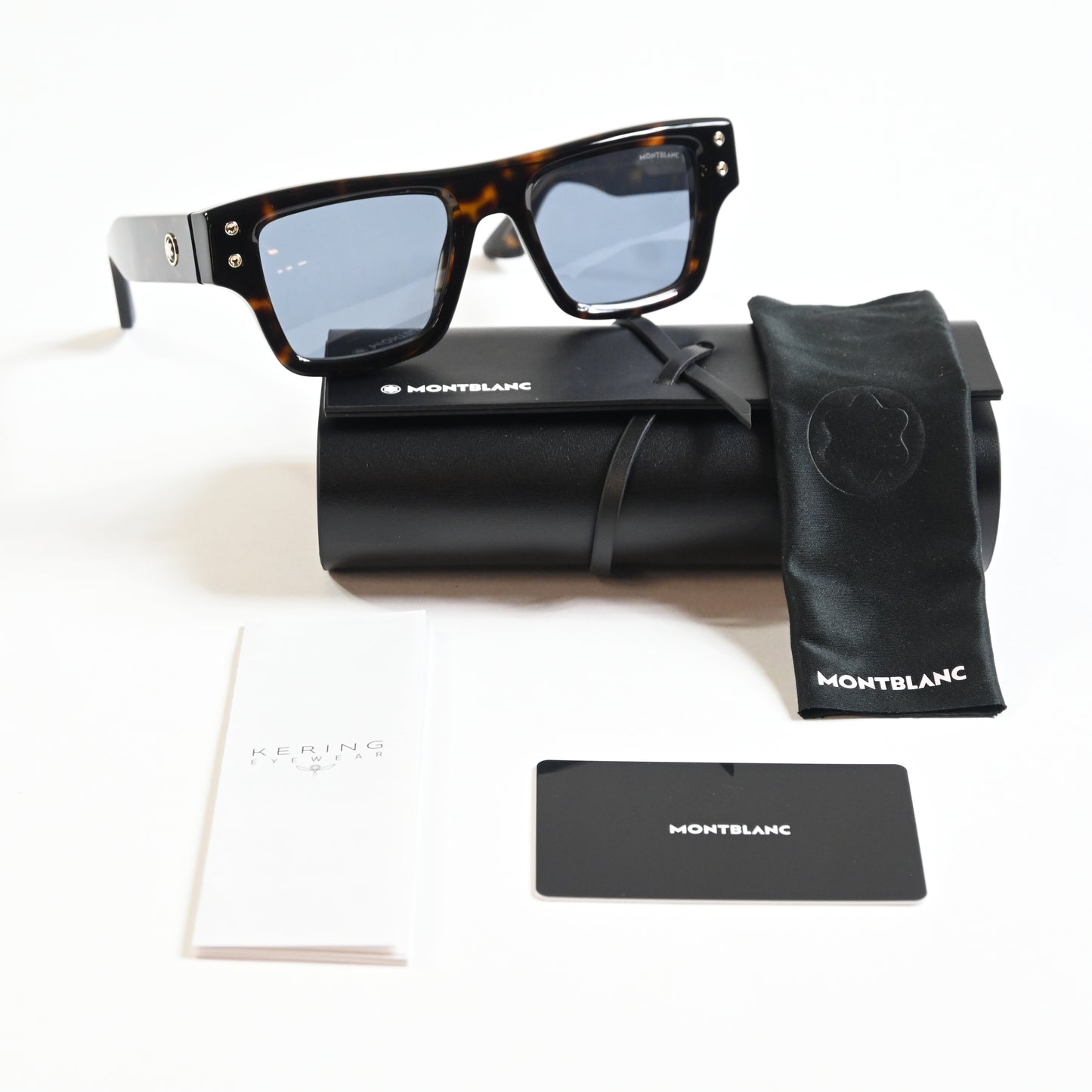 Montblanc MB0253S 002 Mens Authentic Sunglasses Havana/Blue, 52mm - New