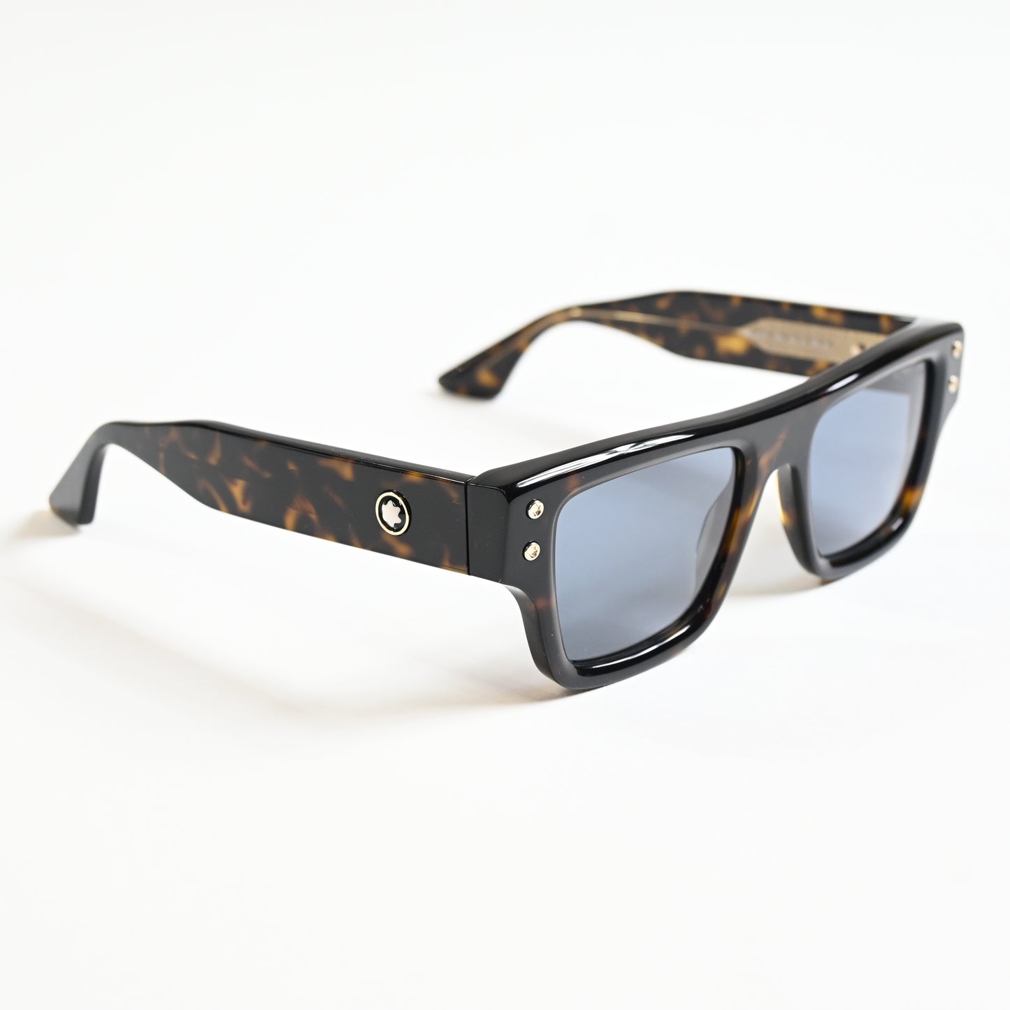 Montblanc MB0253S 002 Mens Authentic Sunglasses Havana/Blue, 52mm - New