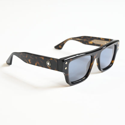 Montblanc MB0253S 002 Mens Authentic Sunglasses Havana/Blue, 52mm - New
