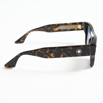 Montblanc MB0253S 002 Mens Authentic Sunglasses Havana/Blue, 52mm - New