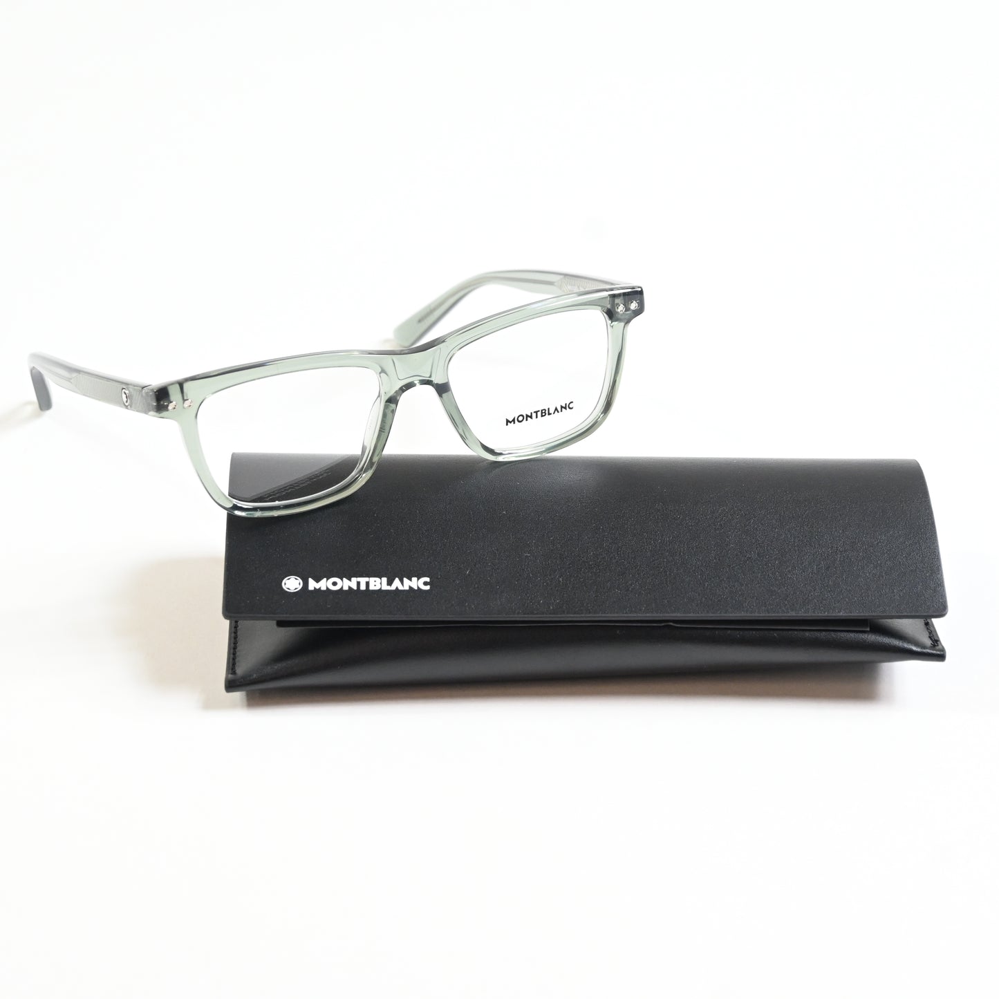Montblanc MB0322O 004 Mens Authentic Eyeglasses Clear Gray, 51mm - New