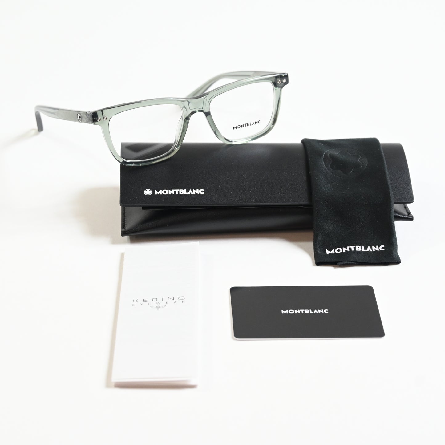 Montblanc MB0322O 004 Mens Authentic Eyeglasses Clear Gray, 51mm - New