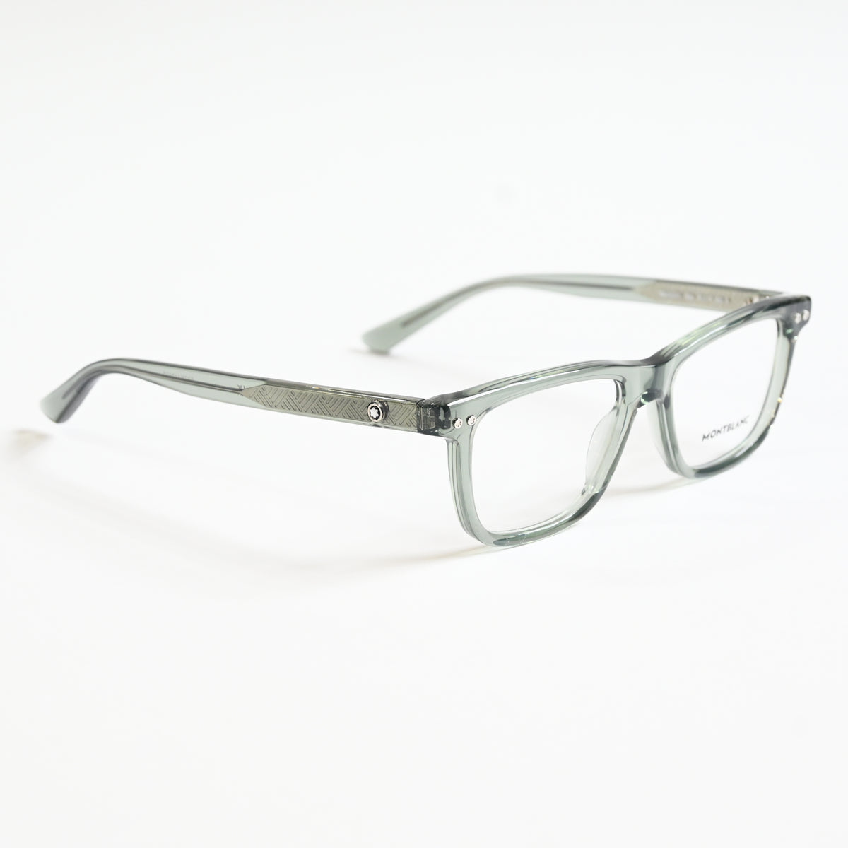 Montblanc MB0322O 004 Mens Authentic Eyeglasses Clear Gray, 51mm - New