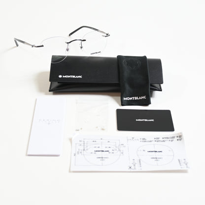 Montblanc MB0244O 001 Mens Authentic Eyeglasses Gunmetal, 51mm - New