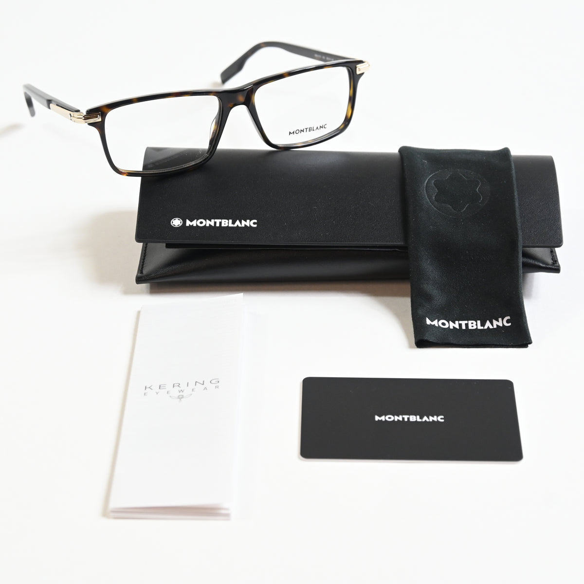 Montblanc MB0217O 002 Mens Authentic Eyeglasses Havana, 55mm - New