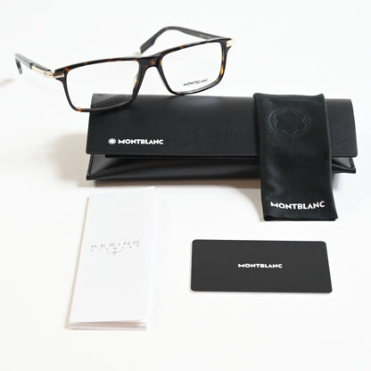 Montblanc MB0217O 002 Mens Authentic Eyeglasses Havana, 55mm - New