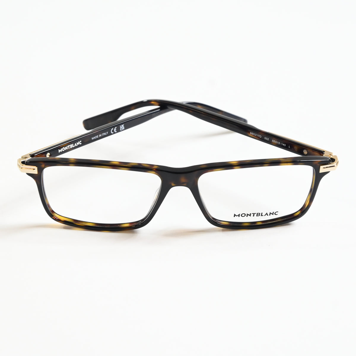 Montblanc MB0217O 002 Mens Authentic Eyeglasses Havana, 55mm - New
