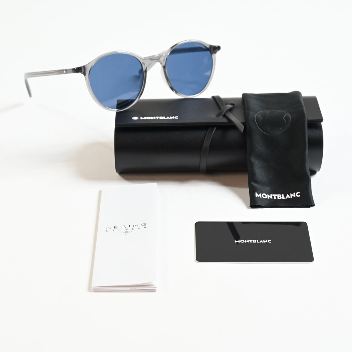 Montblanc MB0324S 003 Mens Authentic Sunglasses Grey/Blue, 50mm - New