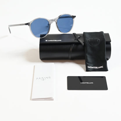 Montblanc MB0324S 003 Mens Authentic Sunglasses Grey/Blue, 50mm - New
