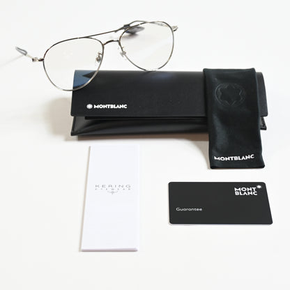 Montblanc MB0128S 009 Mens Authentic Sunglasses Silver, 58mm - New
