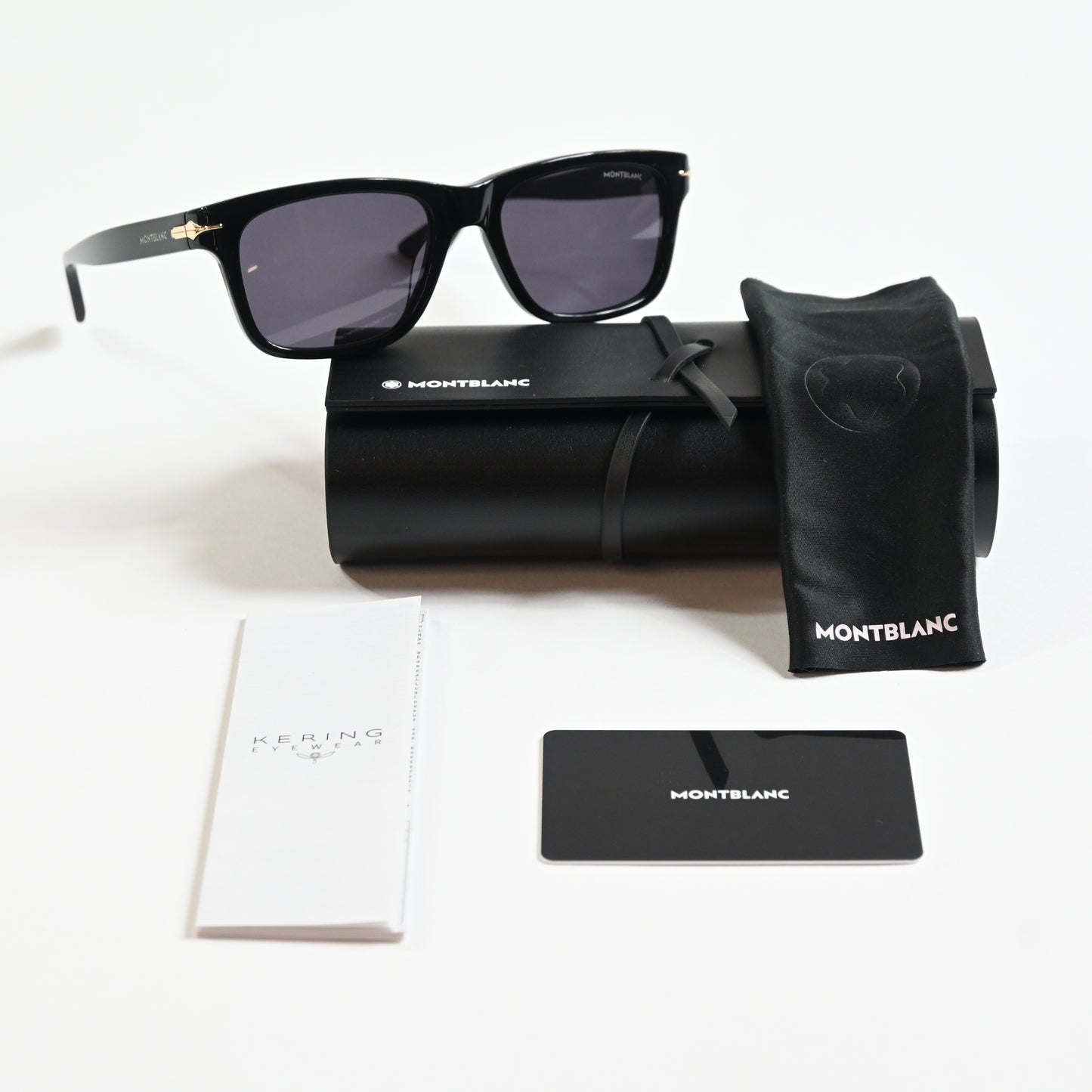Montblanc MB0263S 001 Mens Authentic Sunglasses Black/Gold, 54mm - New