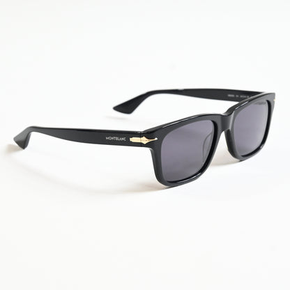 Montblanc MB0263S 001 Mens Authentic Sunglasses Black/Gold, 54mm - New
