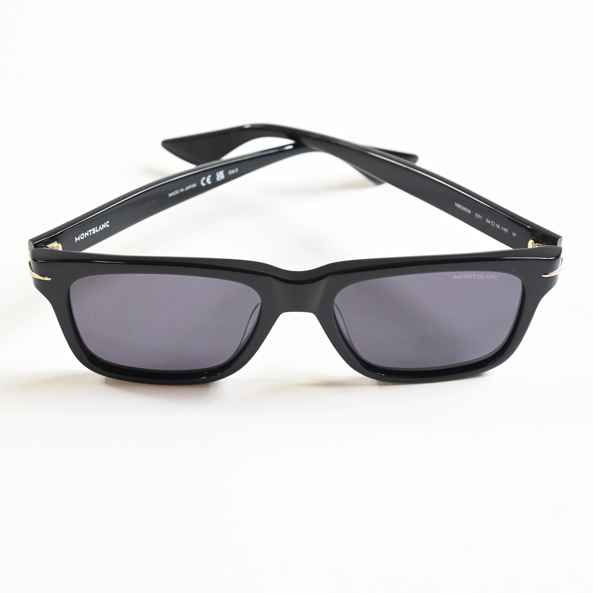 Montblanc MB0263S 001 Mens Authentic Sunglasses Black/Gold, 54mm - New