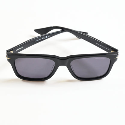 Montblanc MB0263S 001 Mens Authentic Sunglasses Black/Gold, 54mm - New