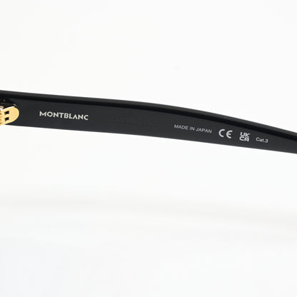 Montblanc MB0263S 001 Mens Authentic Sunglasses Black/Gold, 54mm - New