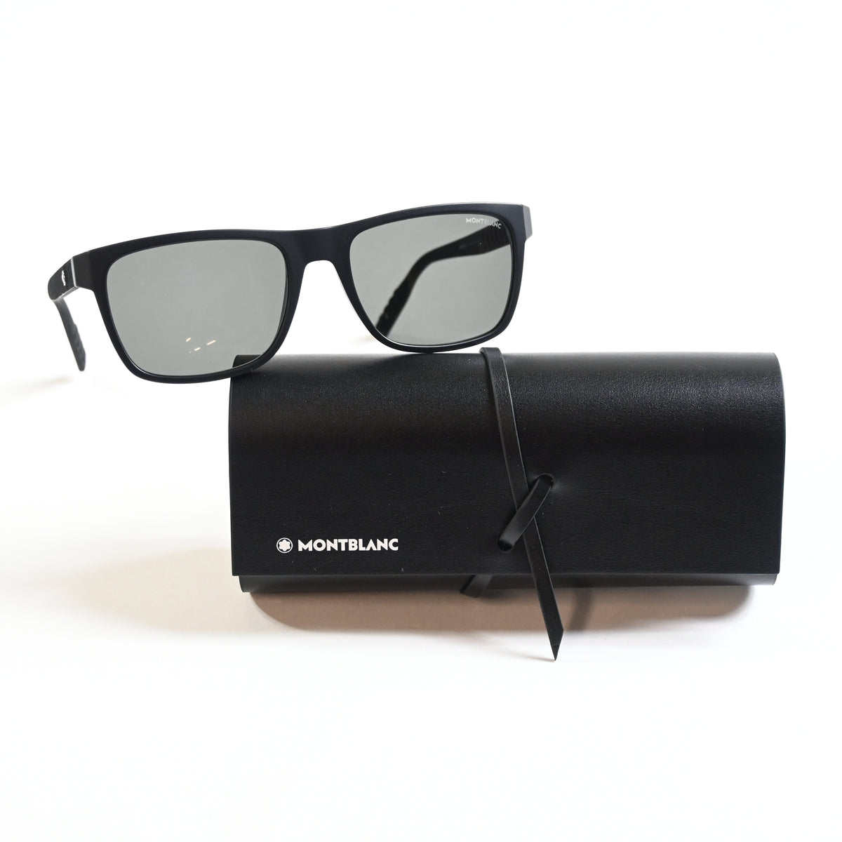 Montblanc MB0209S 001 Mens Authentic Sunglasses Matte Black, 56mm - New