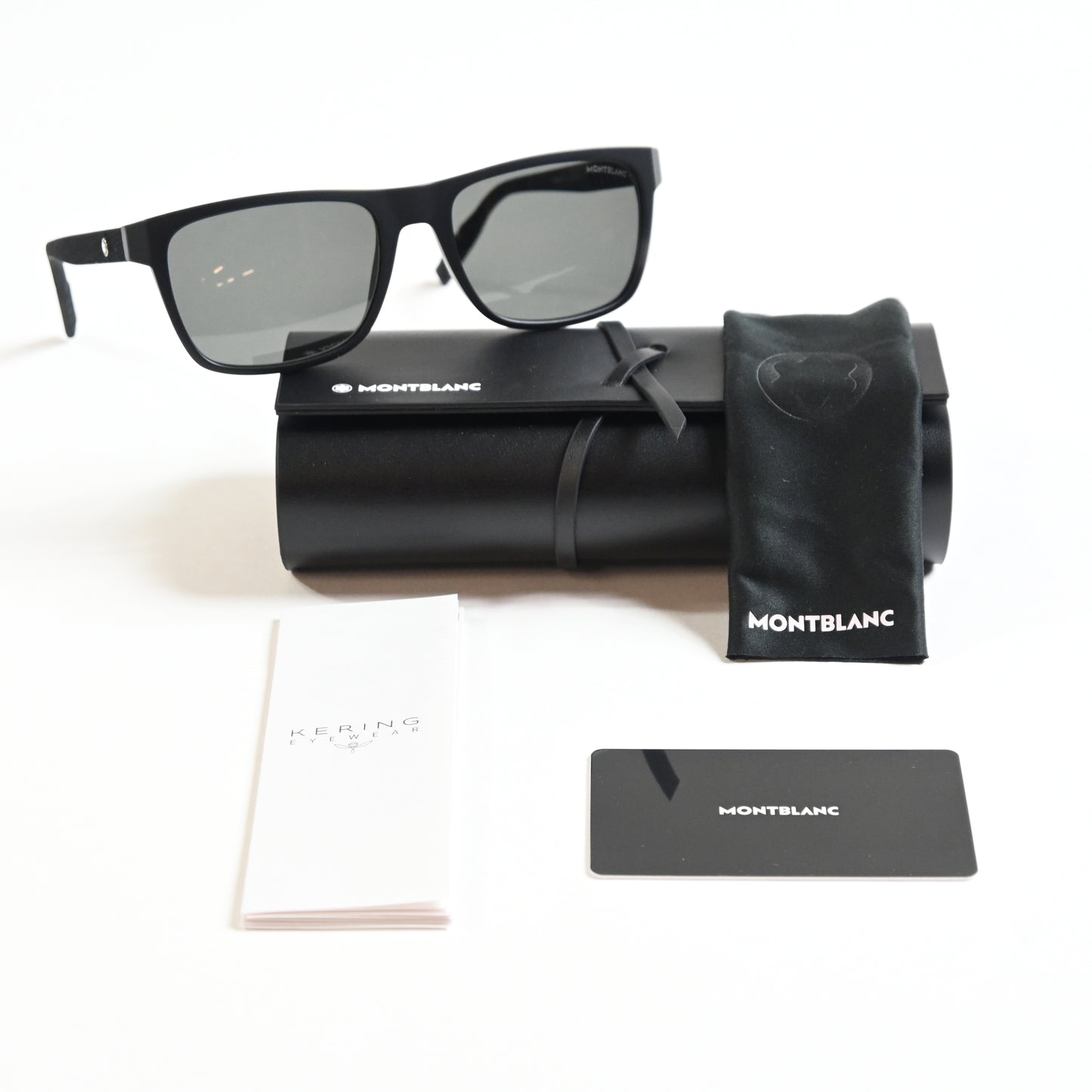 Montblanc MB0209S 001 Mens Authentic Sunglasses Matte Black, 56mm - New
