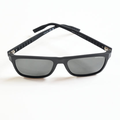 Montblanc MB0209S 001 Mens Authentic Sunglasses Matte Black, 56mm - New