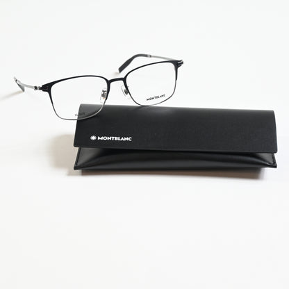 Montblanc MB0314OA 003 Mens Authentic Eyeglasses Ruthenium/Black, 54mm - New