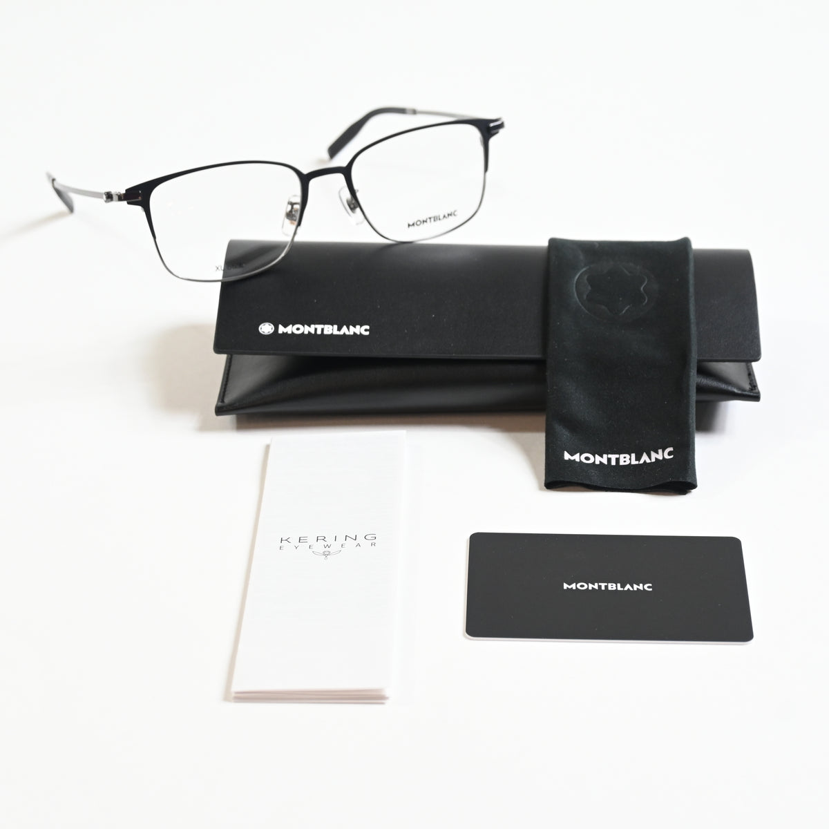 Montblanc MB0314OA 003 Mens Authentic Eyeglasses Ruthenium/Black, 54mm - New