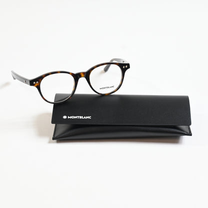 Montblanc MB0255O 002 Mens Authentic Eyeglasses Havana, 49mm - New