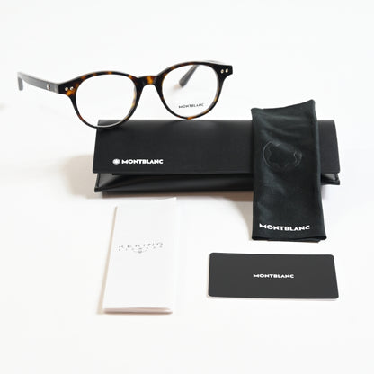 Montblanc MB0255O 002 Mens Authentic Eyeglasses Havana, 49mm - New