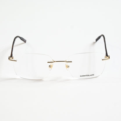 Montblanc MB0222O 002 Mens Authentic Eyeglasses Gold/Havana, 55mm - New