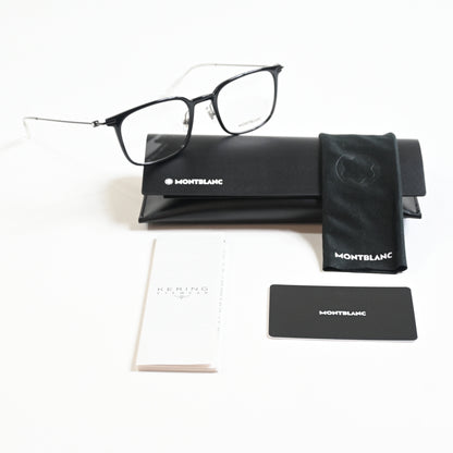 Montblanc MB0100O 005 Mens Authentic Eyeglasses Black/Gunmetal, 52mm - New