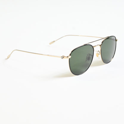 Montblanc MB0211S 004 Mens Authentic Sunglasses Gold/Green, 53mm - New