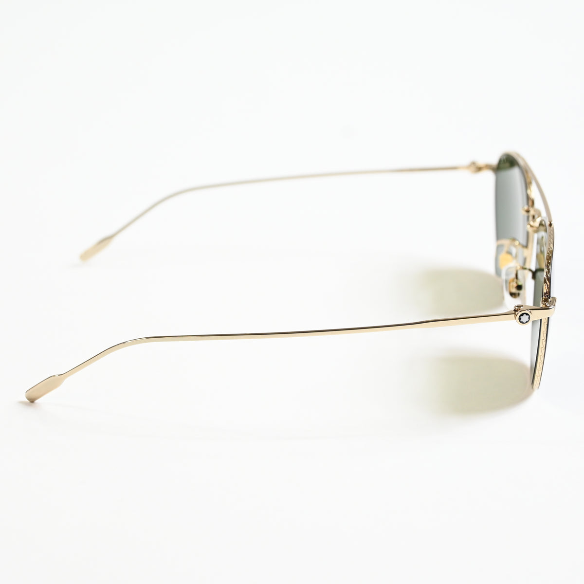 Montblanc MB0211S 004 Mens Authentic Sunglasses Gold/Green, 53mm - New