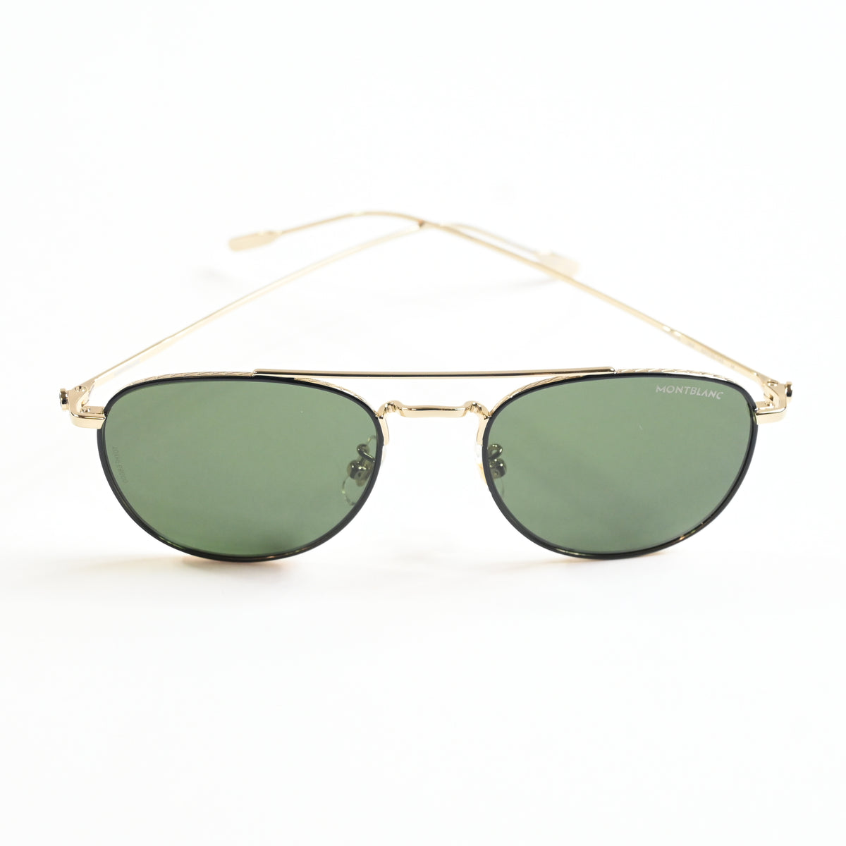 Montblanc MB0211S 004 Mens Authentic Sunglasses Gold/Green, 53mm - New