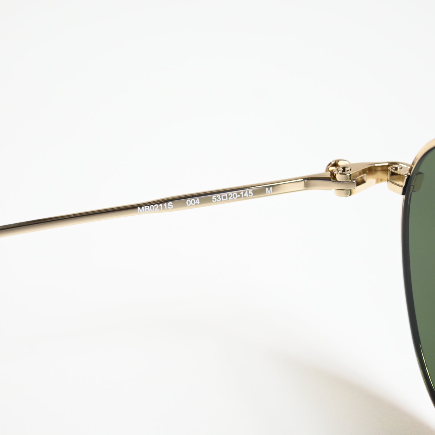 Montblanc MB0211S 004 Mens Authentic Sunglasses Gold/Green, 53mm - New