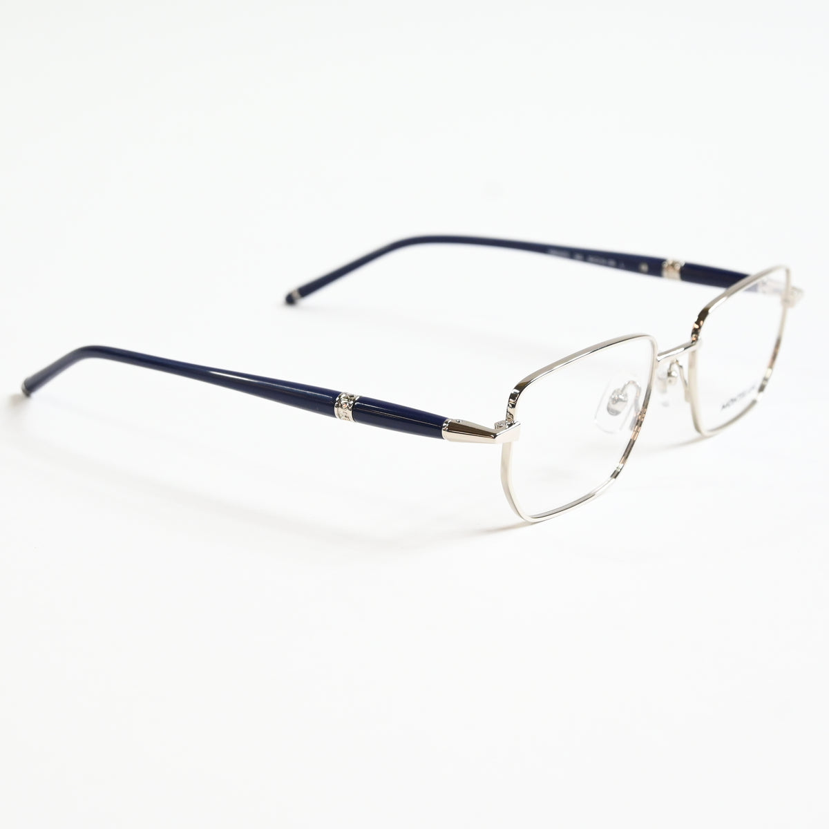 Montblanc MB0347O 002 Mens Authentic Eyeglasses Silver/Blue, 52mm - New