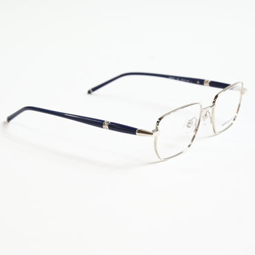 Montblanc MB0347O 002 Mens Authentic Eyeglasses Silver/Blue, 52mm - New