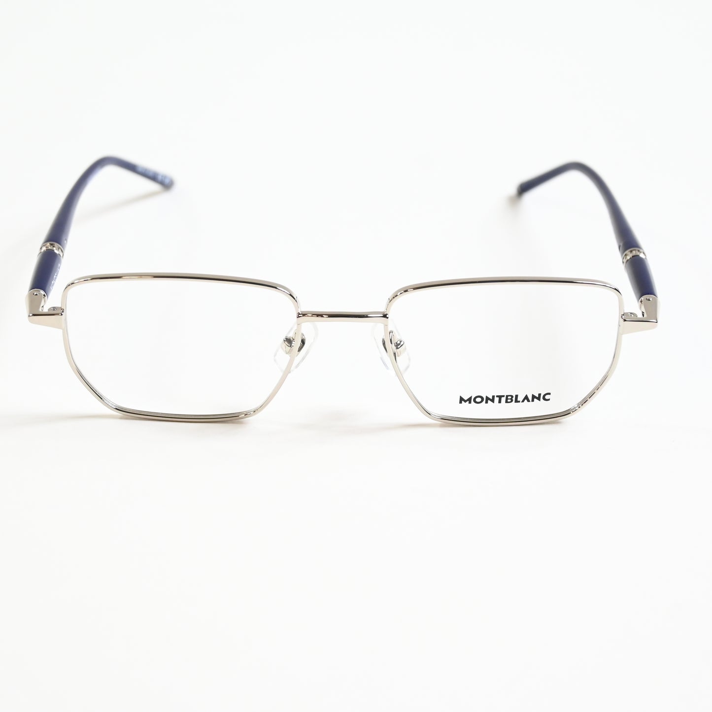 Montblanc MB0347O 002 Mens Authentic Eyeglasses Silver/Blue, 52mm - New
