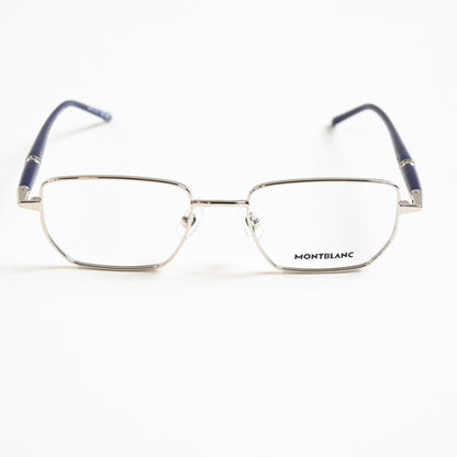 Montblanc MB0347O 002 Mens Authentic Eyeglasses Silver/Blue, 52mm - New