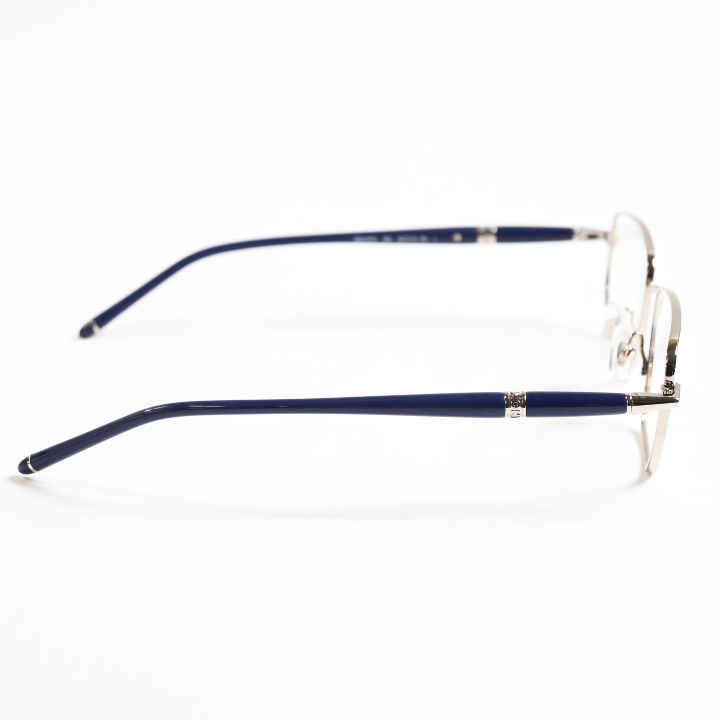 Montblanc MB0347O 002 Mens Authentic Eyeglasses Silver/Blue, 52mm - New