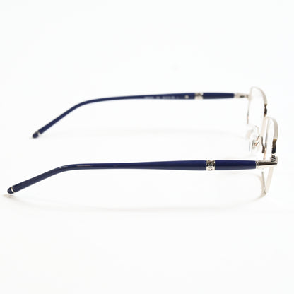 Montblanc MB0347O 002 Mens Authentic Eyeglasses Silver/Blue, 52mm - New