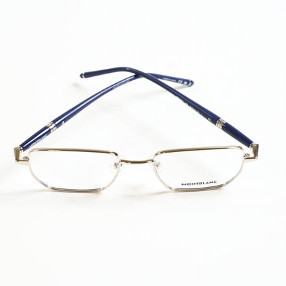 Montblanc MB0347O 002 Mens Authentic Eyeglasses Silver/Blue, 52mm - New