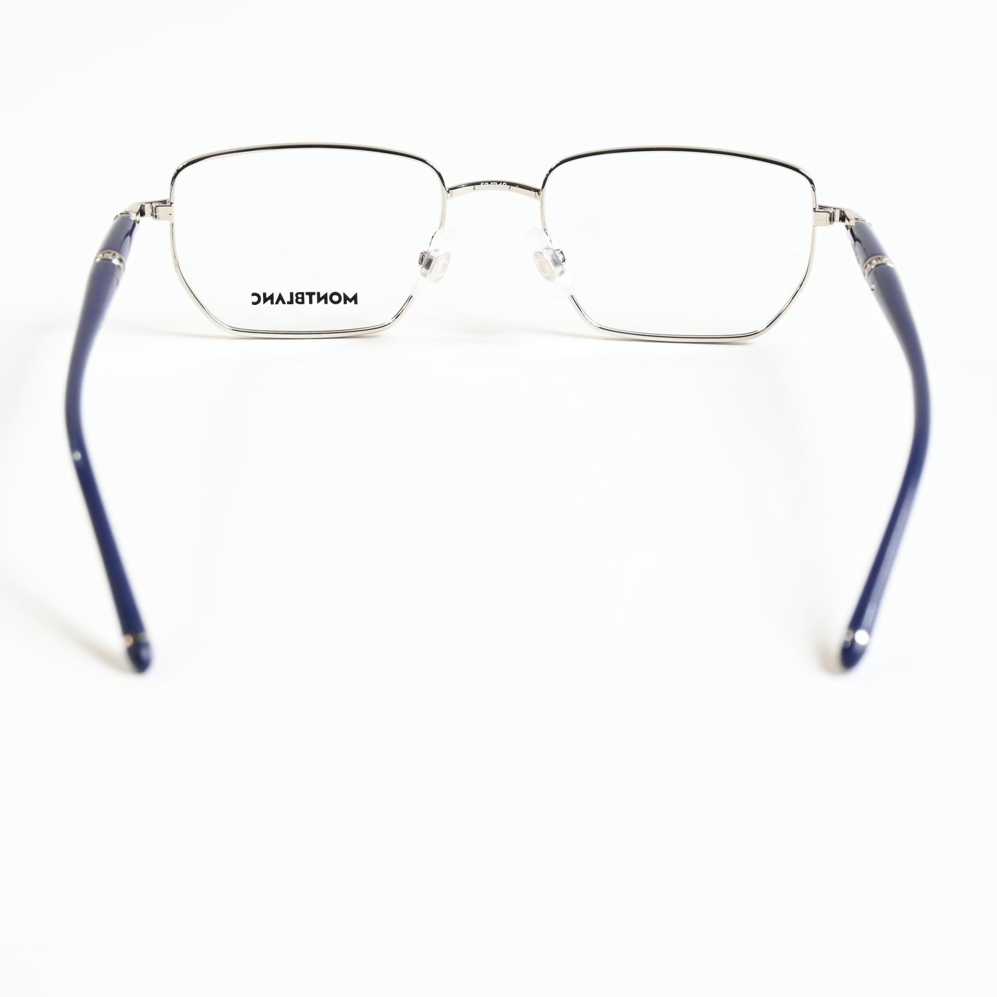 Montblanc MB0347O 002 Mens Authentic Eyeglasses Silver/Blue, 52mm - New