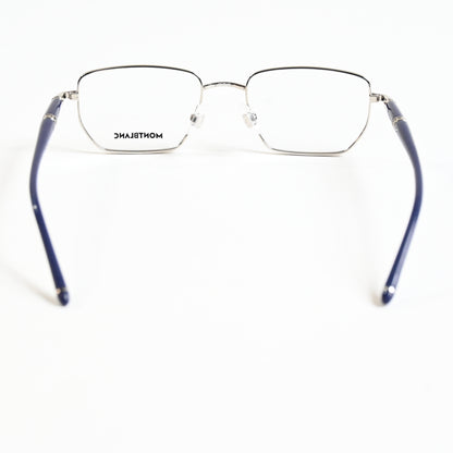 Montblanc MB0347O 002 Mens Authentic Eyeglasses Silver/Blue, 52mm - New