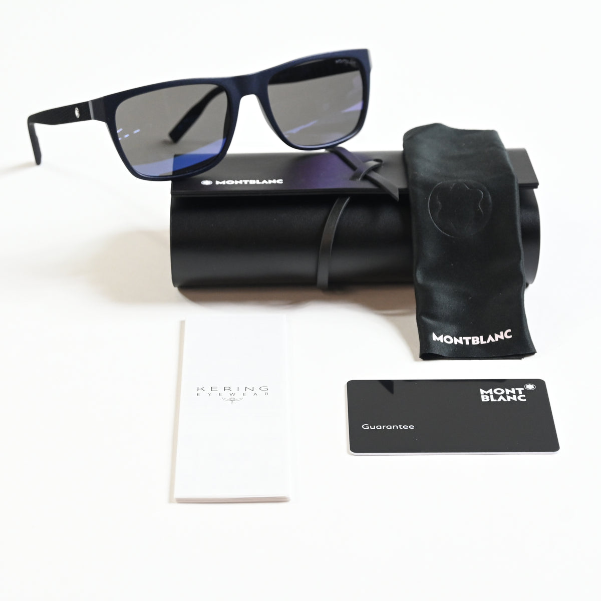 Montblanc MB0209S 002 Mens Authentic Sunglasses Black/Blue, 57mm - New